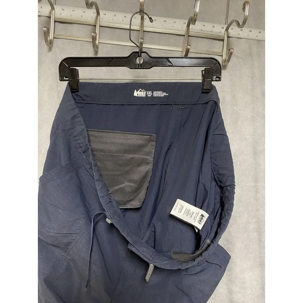 REI Co-Op Short Men XXL Blue Belted Outdoors Hiking Ripstop Performance Nylon 46